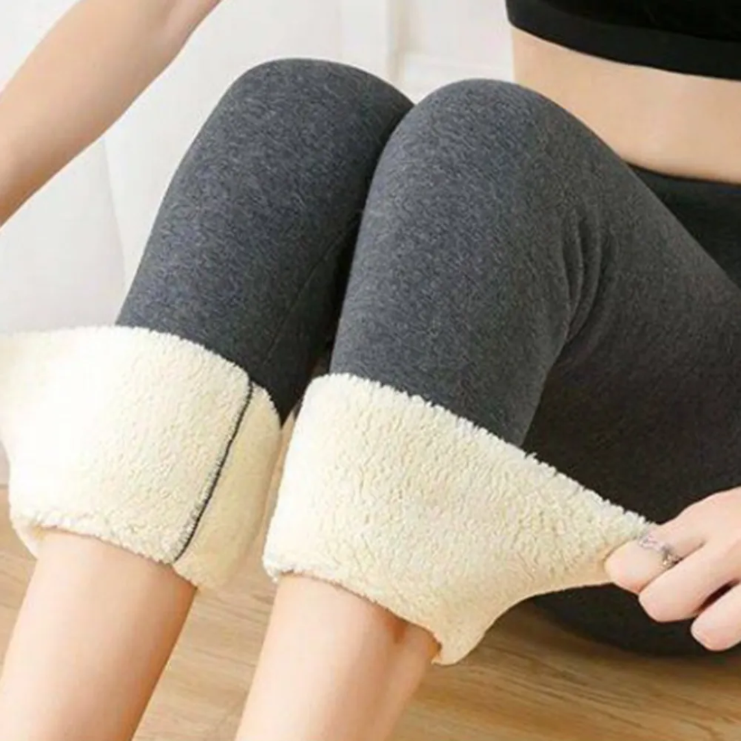 Winter Warmest Legging High Waist Stretchy Fleece Pants - Basic Design