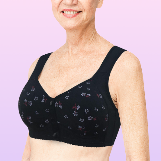 Daisy Bra Snap Front Cotton Wireless Bras Huge Cup Size