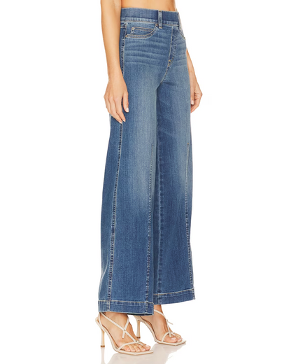 Seamed Front Wide Leg Jeans - Vintage Indigo