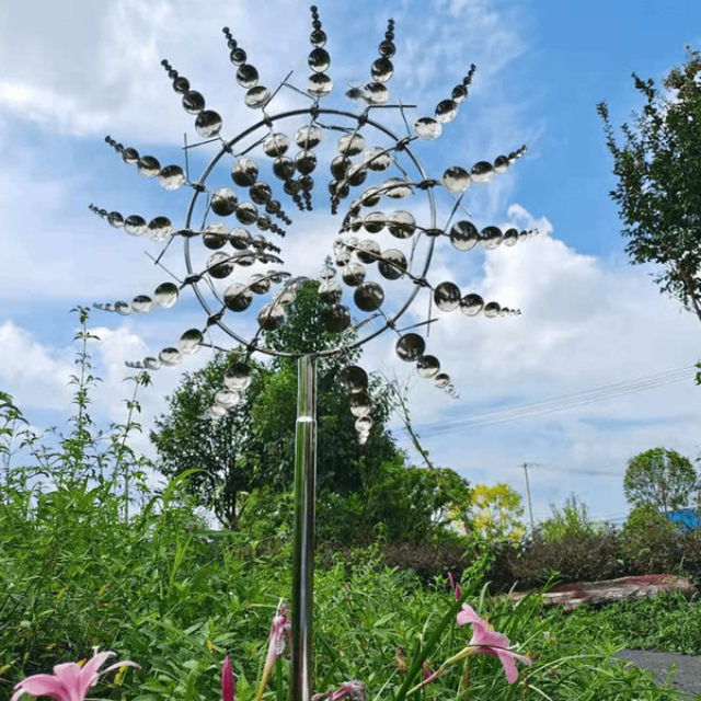 Lismali Home and Decor Magical Metal Windmill Powered Kinetic Wind Spinners For Outdoor Decorative Lawn Garden And Yard