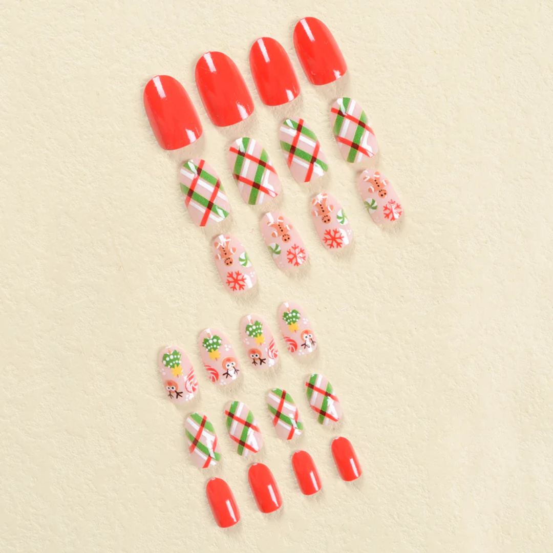 24PCS Christmas Press On Nails SB3837