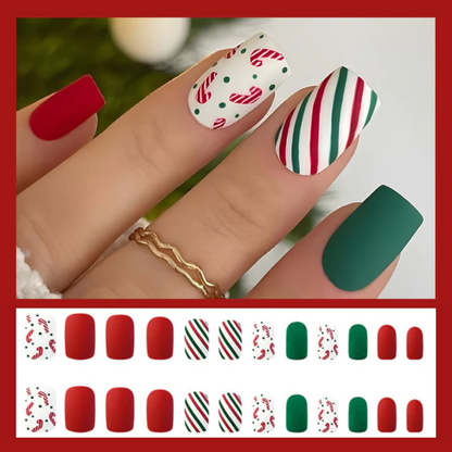 24PCS Christmas Press On Nails SB3830