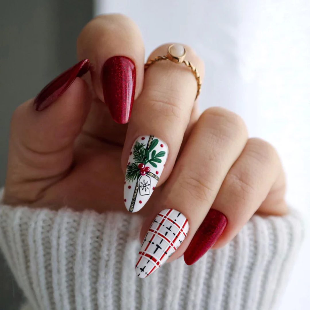 24PCS Christmas Press On Nails SB3846