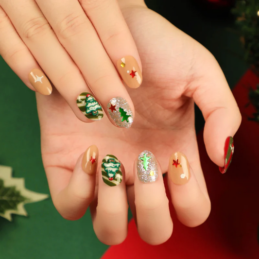 24PCS Christmas Press On Nails SB3827