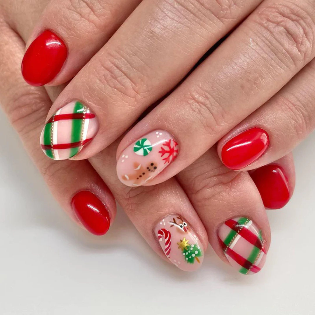 24PCS Christmas Press On Nails SB3837