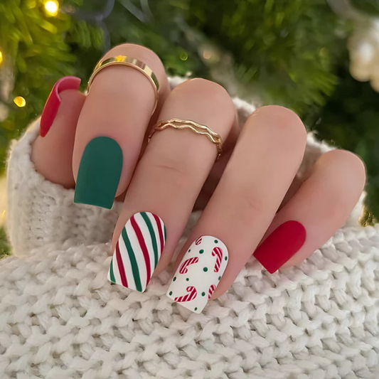 24PCS Christmas Press On Nails SB3830