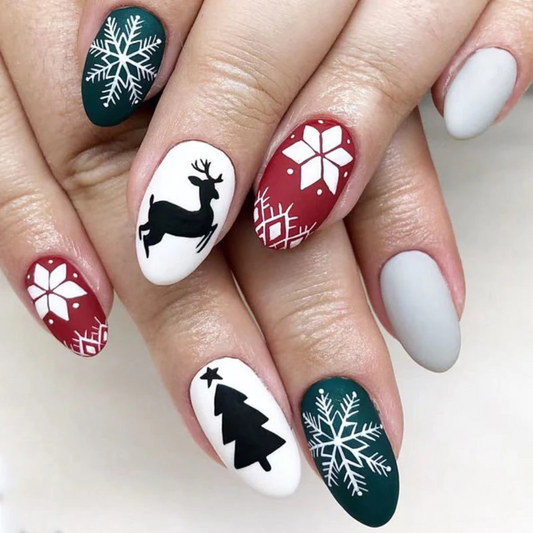 24PCS Christmas Press On Nails SB3841