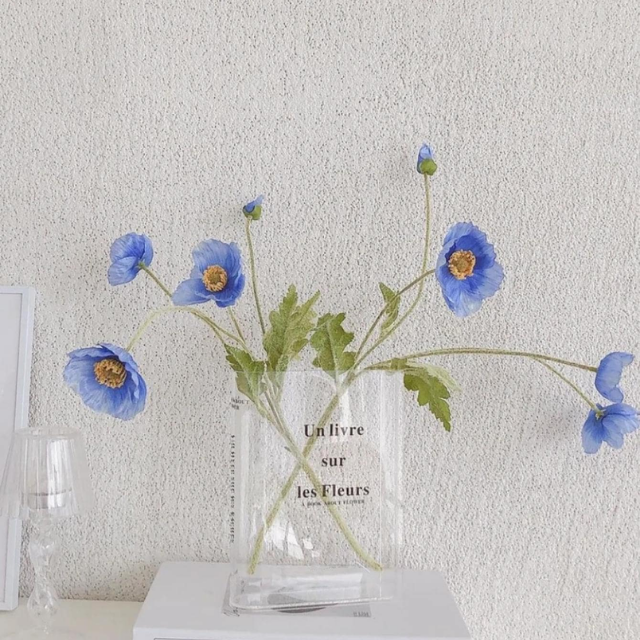 Lismali Home and Decor Nordic Book Vase - Acrylic Transparent Book Flowerpot Aesthetic Room Decor