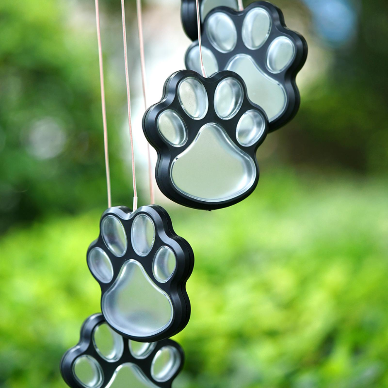Paw Prints Solar Wind Chime