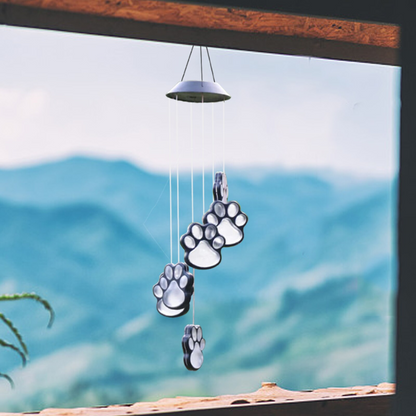 Paw Prints Solar Wind Chime