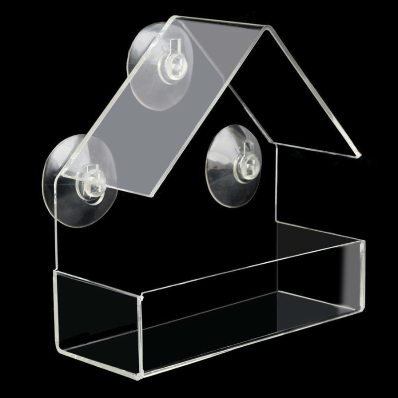 Lismali Home and Decor Transparent Window Bird Feeder Tray with Suction Cups Ideal for Feeders and Birdhouses