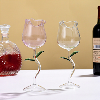 Lismali Home and Decor Rose Glasses Transparent Cocktail Glasses