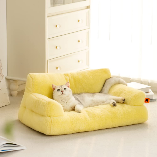 Lismali Home and Decor Royal Pet Sofa - Cat And Dog Lounging Bed With Removable Mattress Cover 