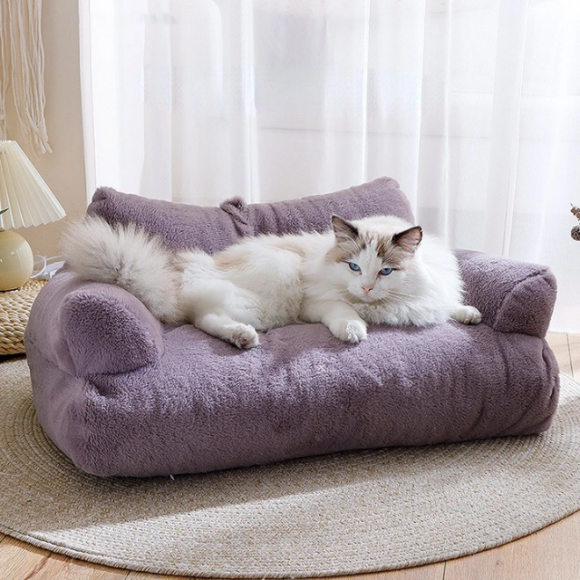 Lismali Home and Decor Royal Pet Sofa - Cat And Dog Lounging Bed With Removable Mattress Cover 