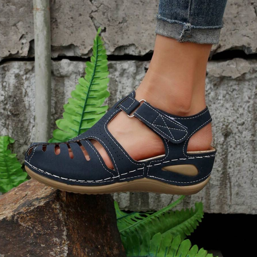 Airfleek Arch Support Wide Toe Box Closed Toe Sandals
