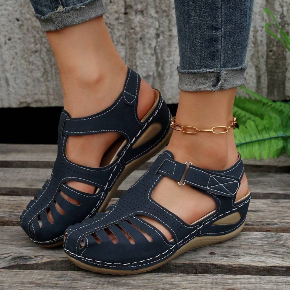Lismali Arch Support Closed Toe Wide Toe Box Sandals Comfy Vintage Soft ...