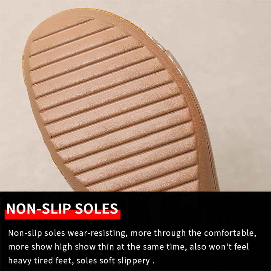Lismali Leather Slip On Open Toe Wedge Sandals