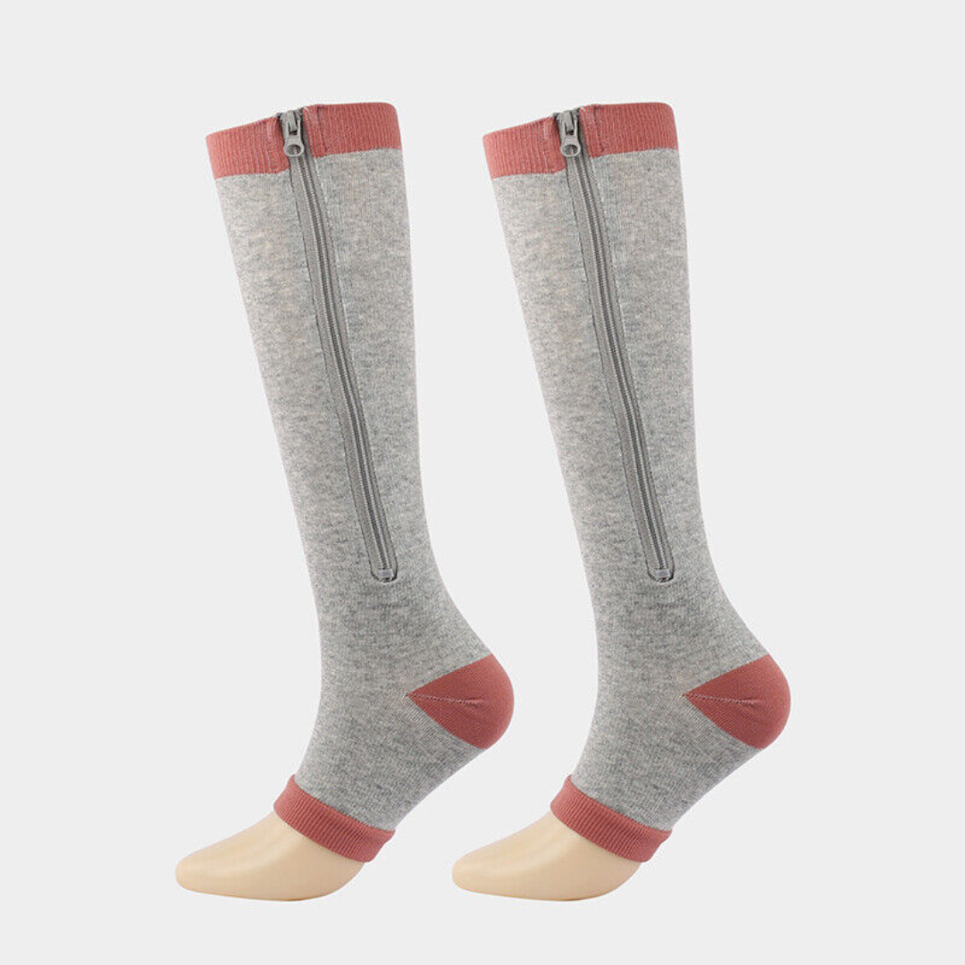 Lismali Compression Socks For Women & Men 20-30 mmHg Knee High Leg Stockings With Zipper