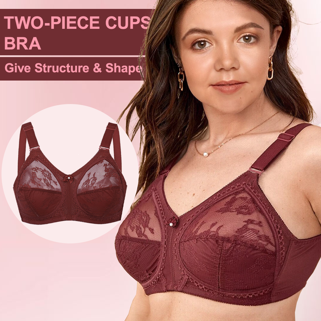 Floral Lace Full Coverage Wireless Minimizer Bra