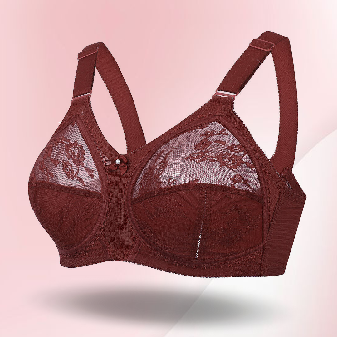 Floral Lace Full Coverage Wireless Minimizer Bra