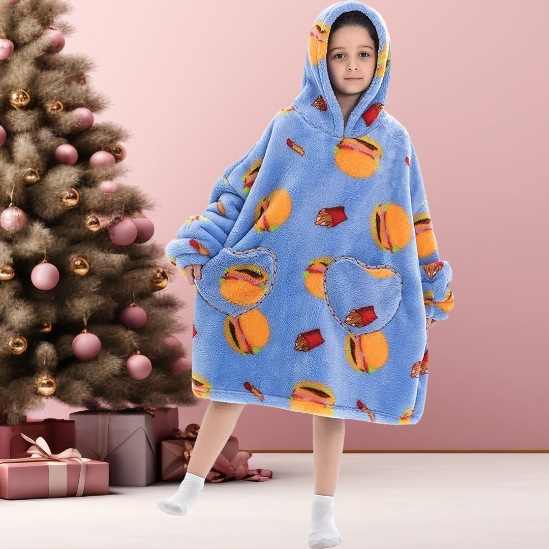 Lismali Family Blanket Hoodie - Cute and Funny Patterns Oversized Hooded Blanket For Adults Kids