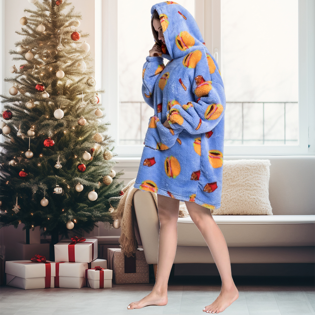 Lismali Family Blanket Hoodie - Cute and Funny Patterns Oversized Hooded Blanket For Adults Kids