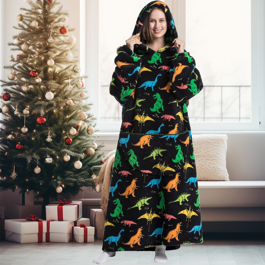 Lismali Family Blanket Hoodie - Cute and Funny Patterns Oversized Hooded Blanket For Adults Kids