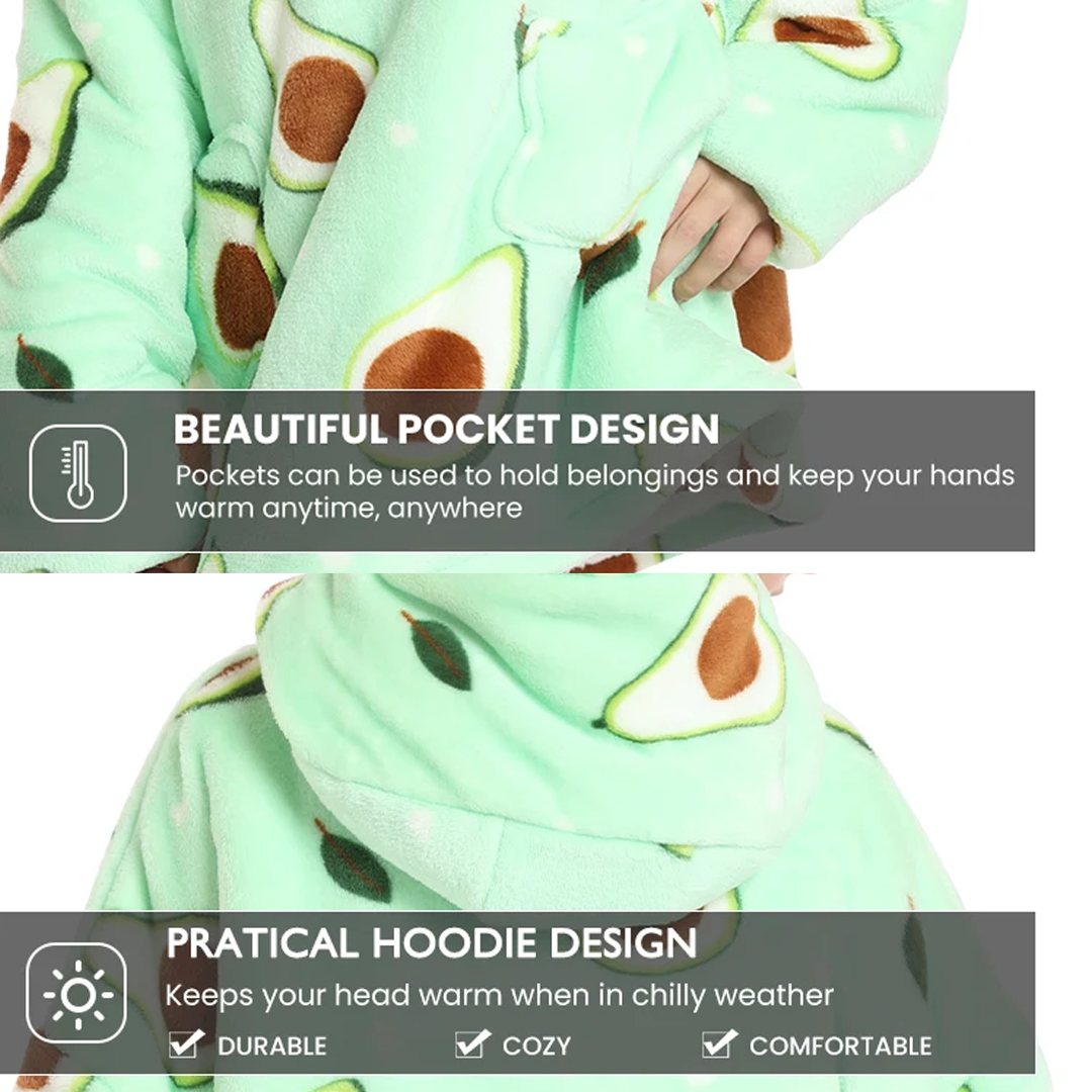 Lismali Family Blanket Hoodie - Cute and Funny Patterns Oversized Hooded Blanket For Adults Kids