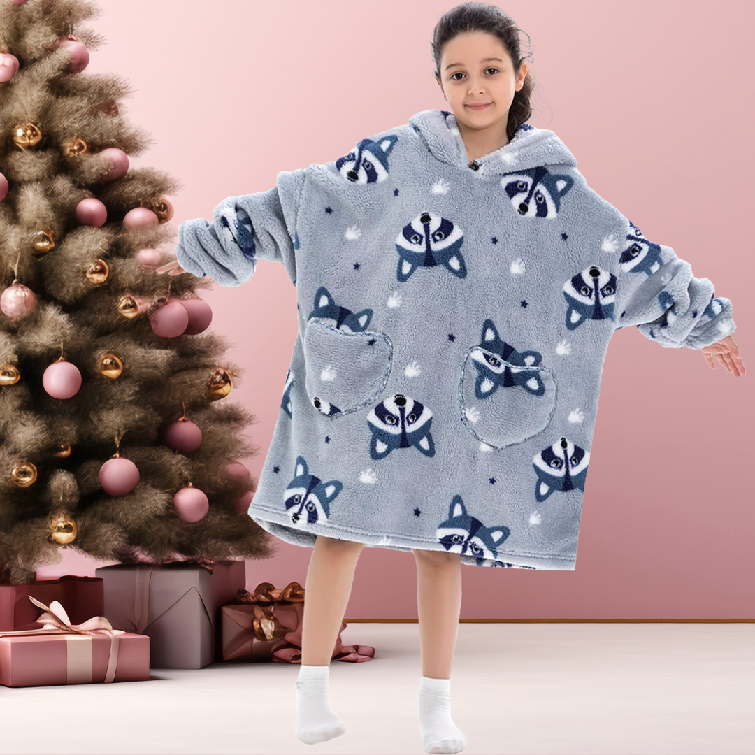 Lismali Family Blanket Hoodie - Cute and Funny Patterns Oversized Hooded Blanket For Adults Kids