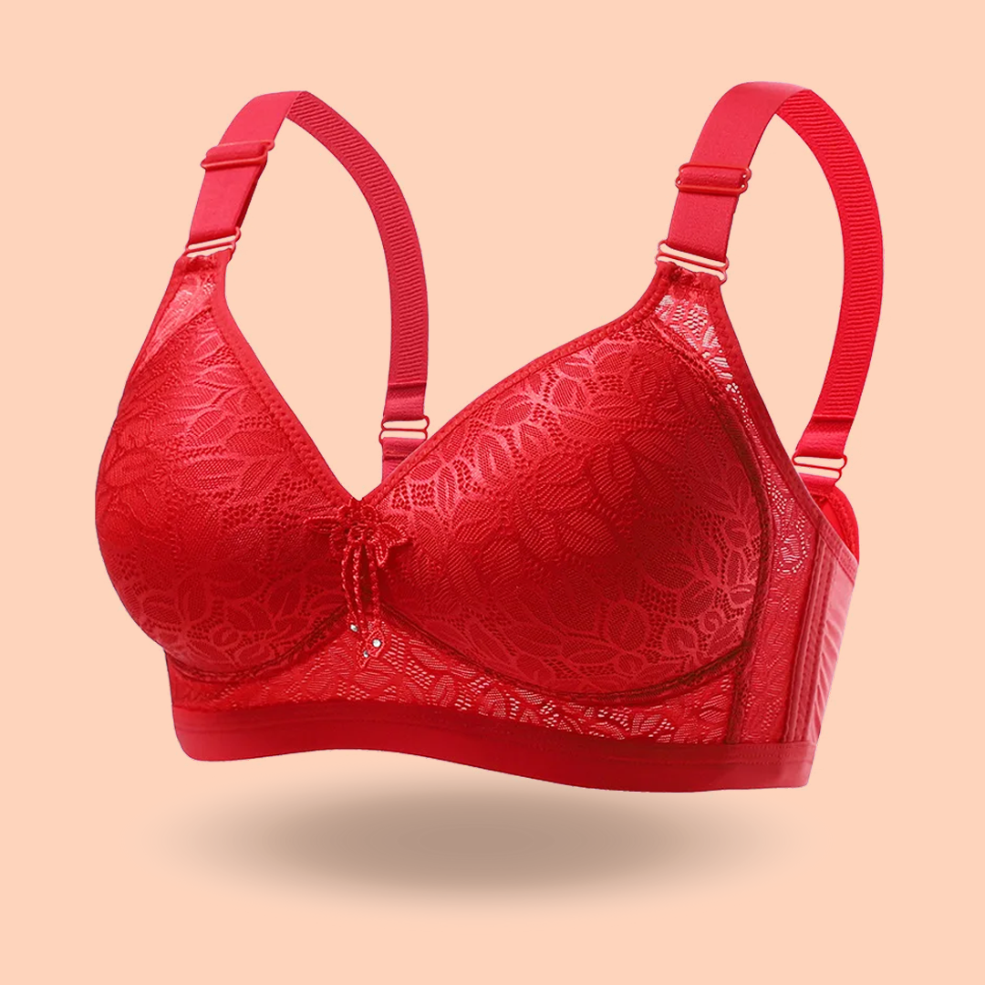 Lismali Leaf Lace No Steel Ring Comfortable Minimizer Bras