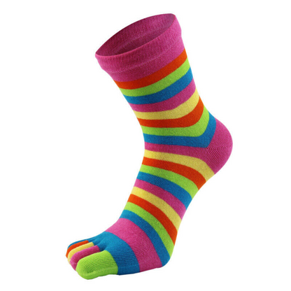 Cotton Rainbow Colorful Breathable Casual Ankle Toe Socks