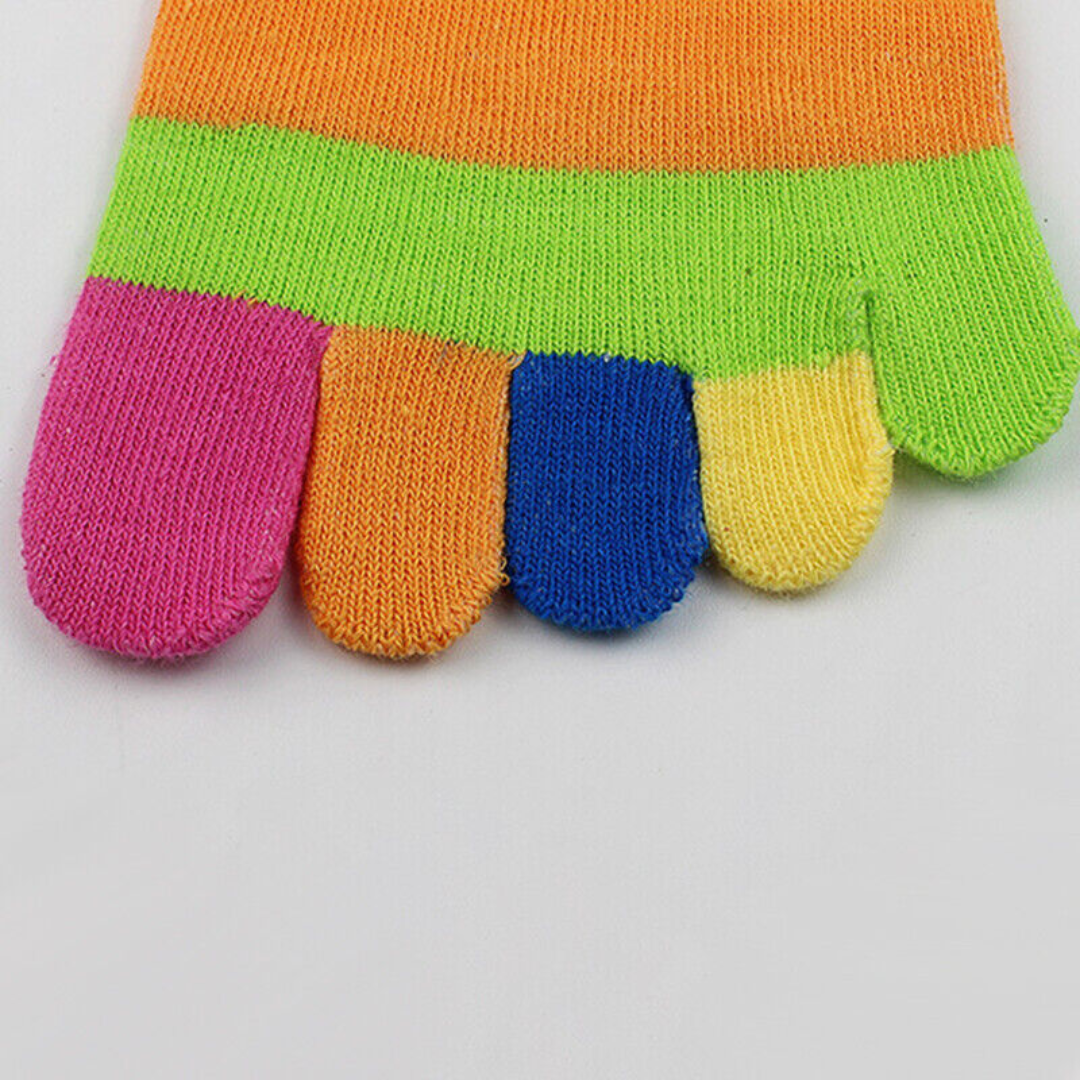 Cotton Rainbow Colorful Breathable Casual Ankle Toe Socks