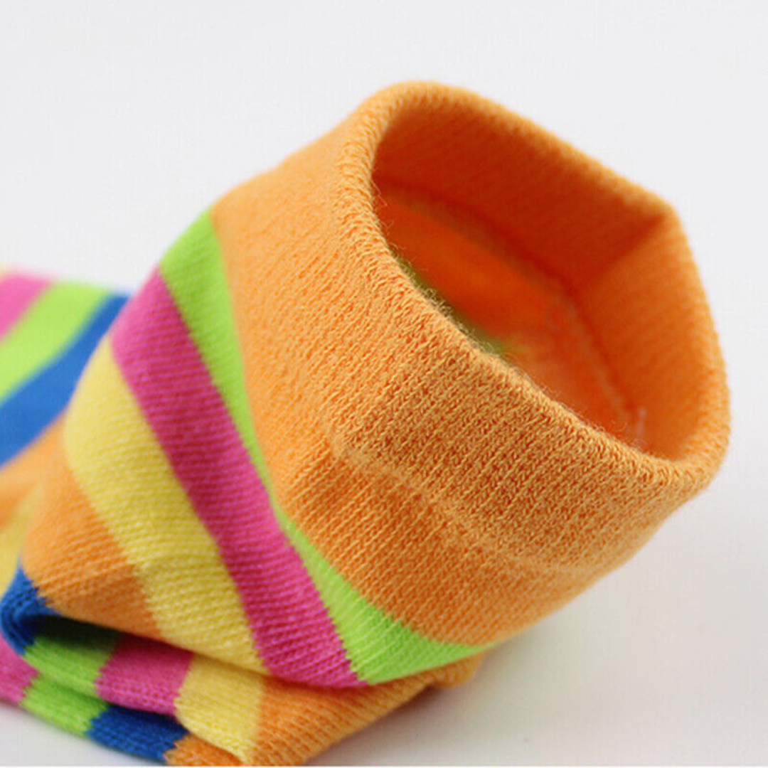 Cotton Rainbow Colorful Breathable Casual Ankle Toe Socks