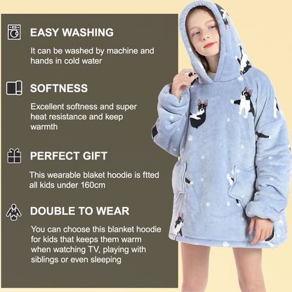 Lismali Animal Pattern Blanket Hoodie For Kids