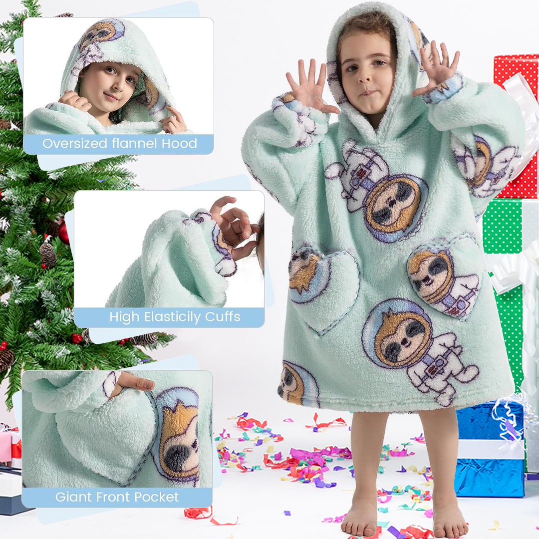 Lismali Soft Warm Kids Blanket Hoodie