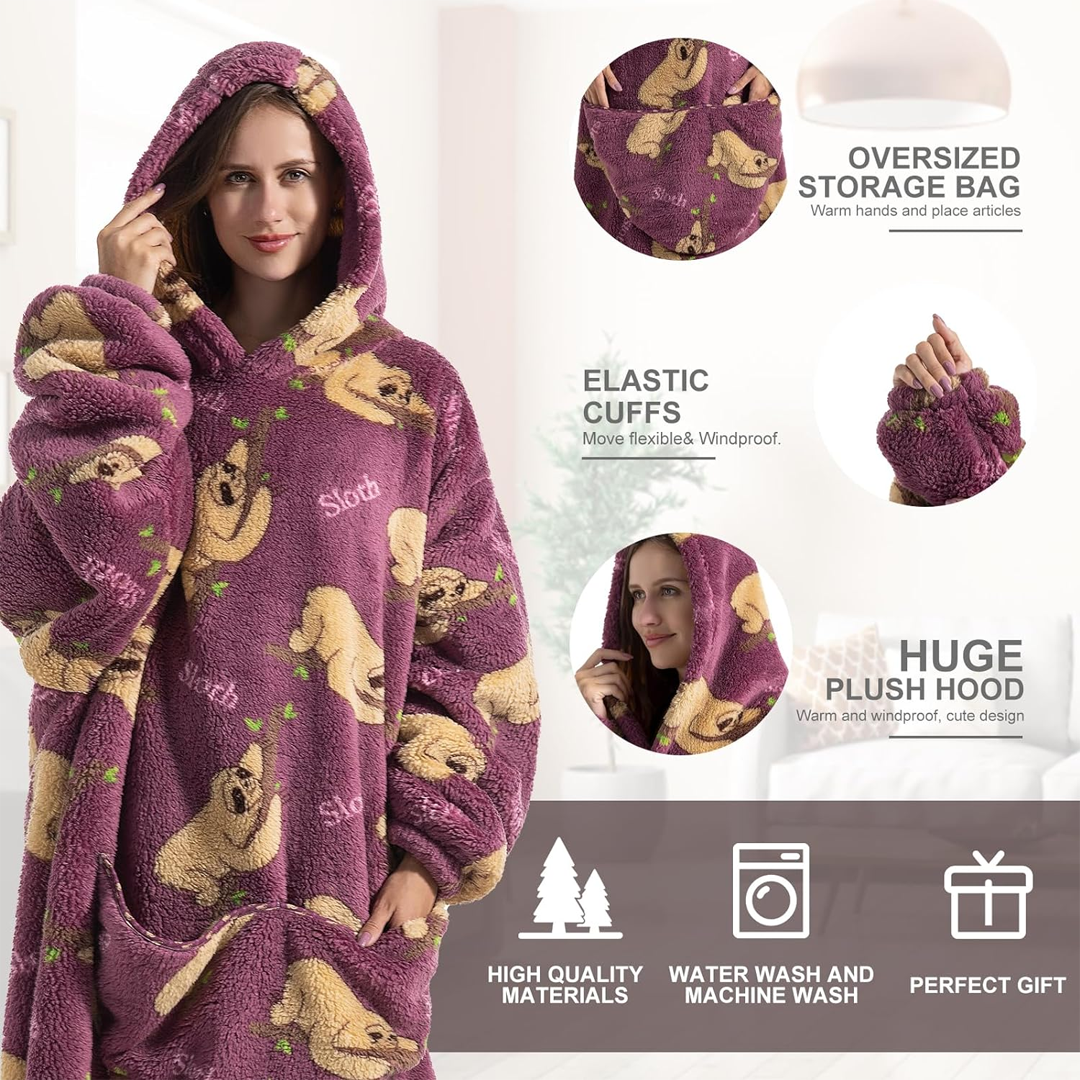 Lismali Soft Warm Adults Blanket Hoodie