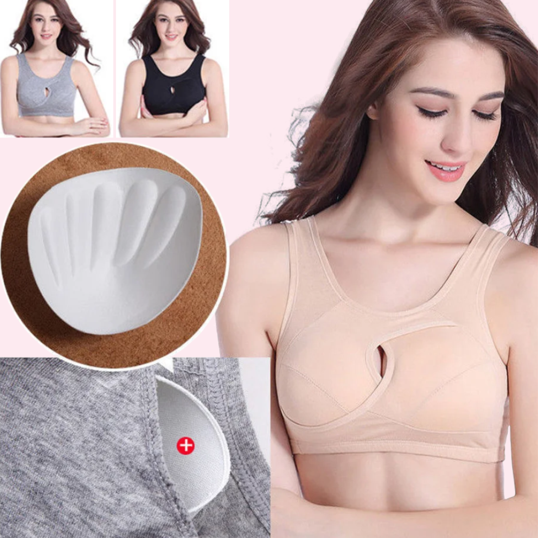 Cross Breasts Anti-Sagging Wireless Sports Bra Plus Size For Women