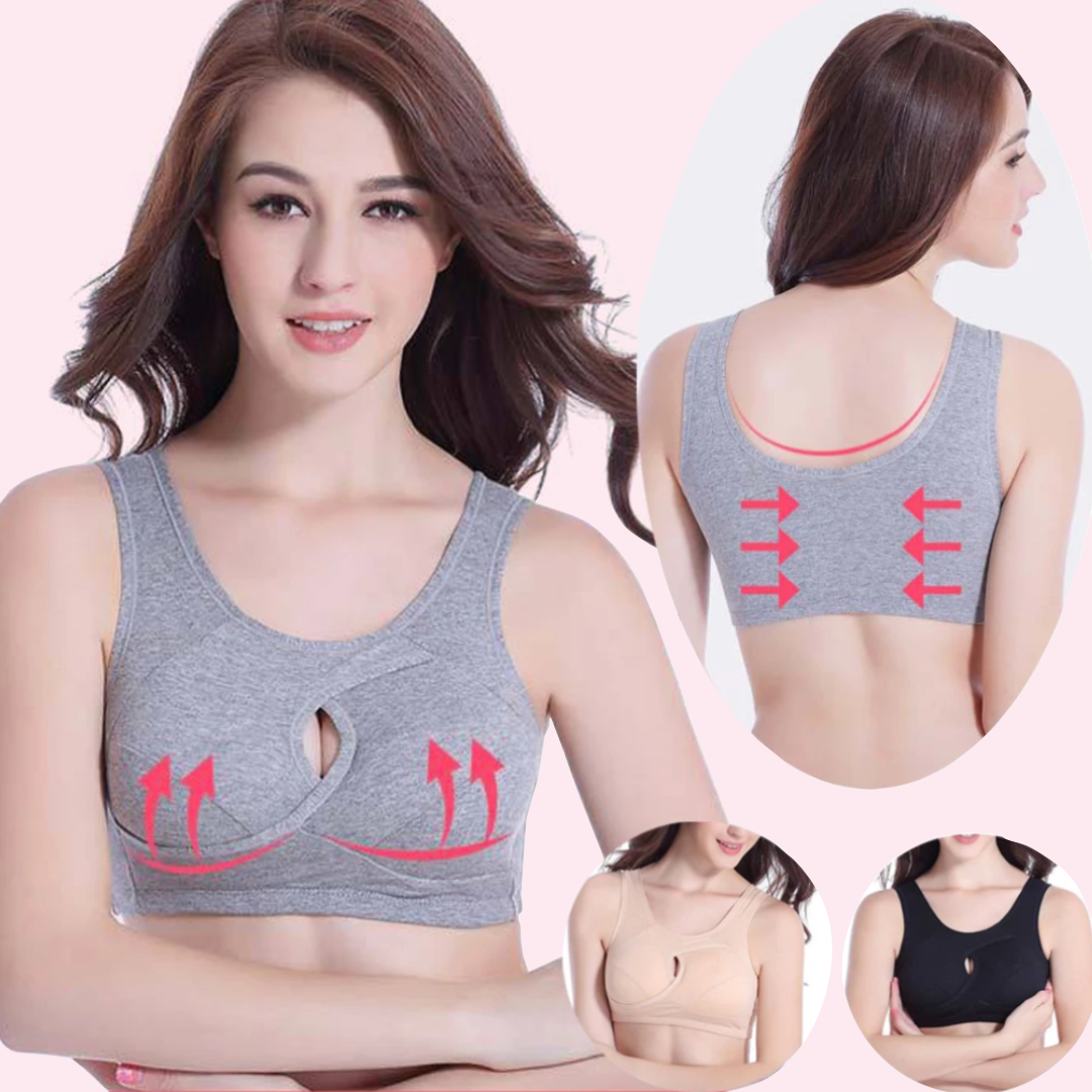 Lismali Cross Breasts Anti-Sagging Wireless Sports Bra