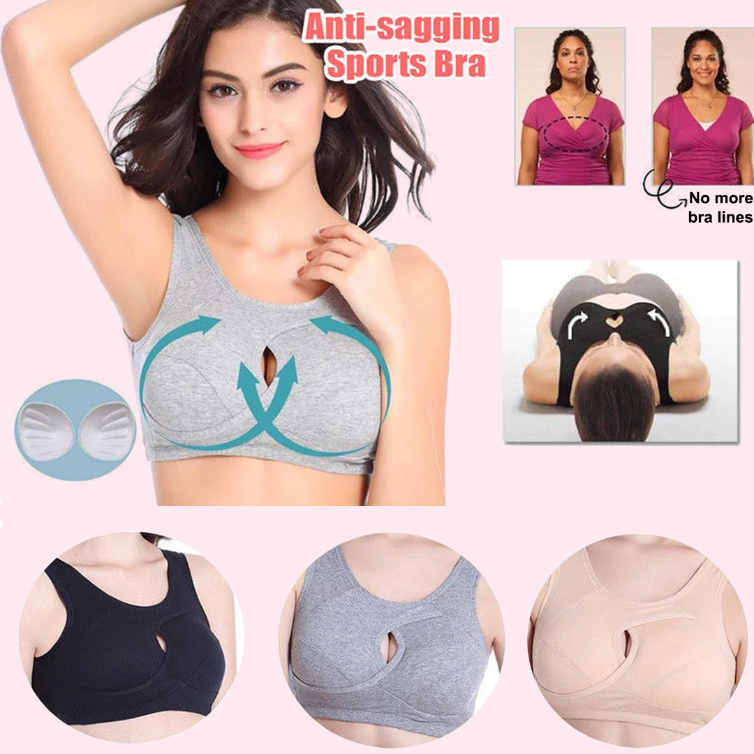 Cross Breasts Anti-Sagging Wireless Sports Bra Plus Size For Women