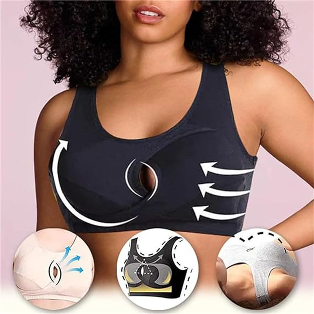 Anti sagging online front cross bra