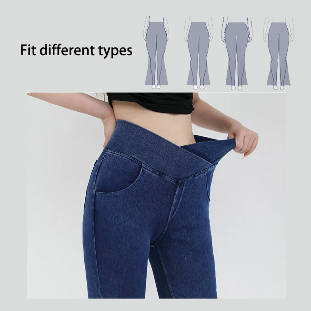 High Waisted Stretchy Flared Jeans