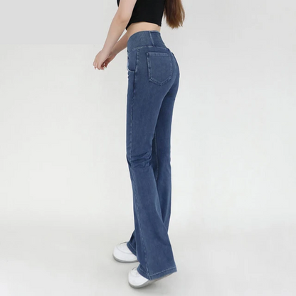 High Waisted Stretchy Flared Jeans