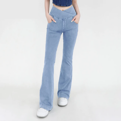 High Waisted Stretchy Flared Jeans