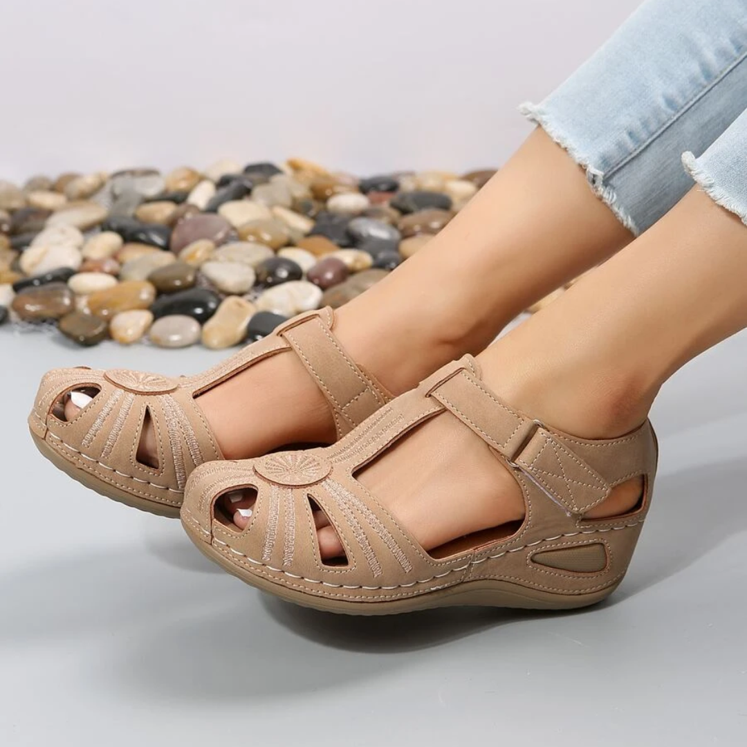 Airfleek Blossom Arch Support Wide Toe Box Closed Toe Sandals