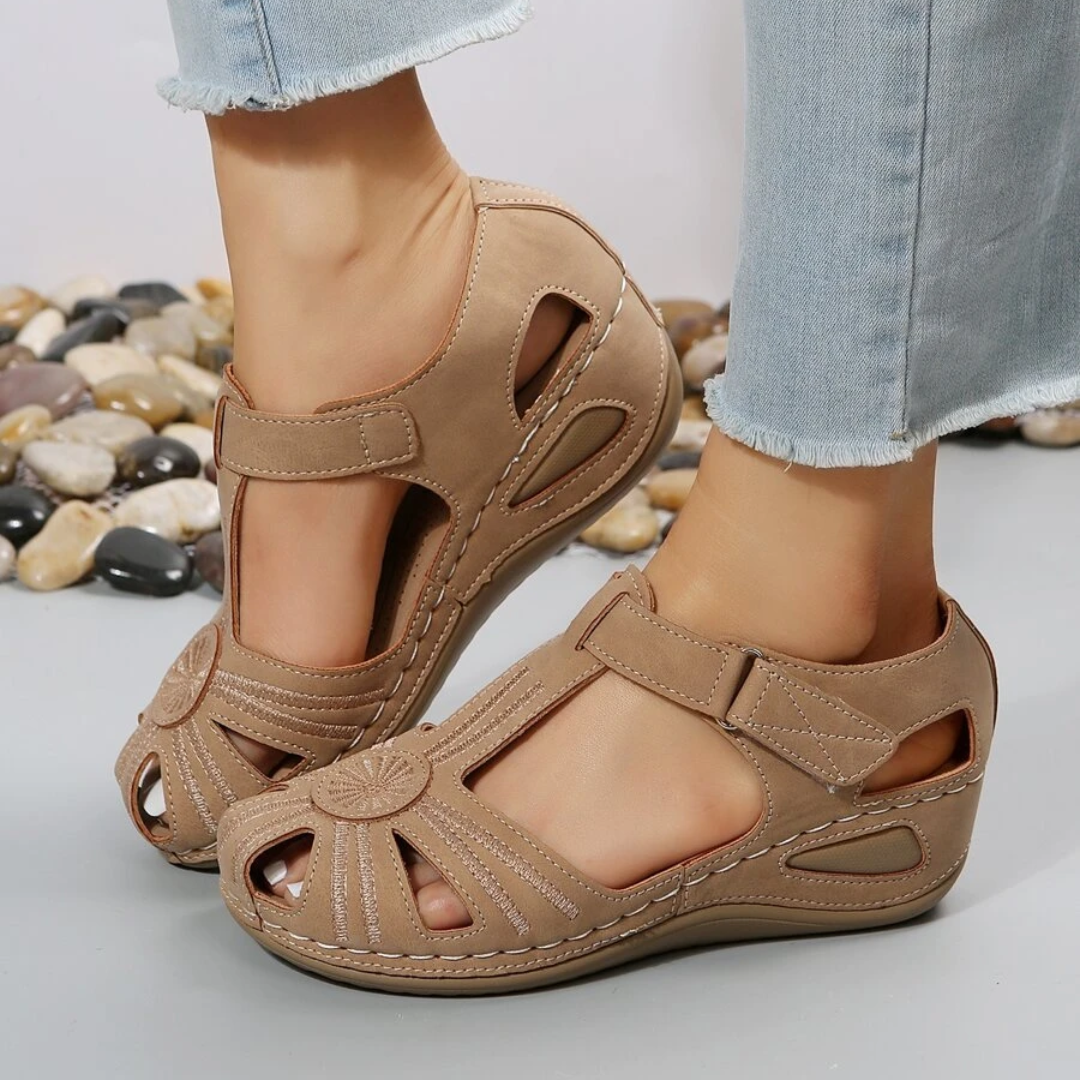 Airfleek Blossom Arch Support Wide Toe Box Closed Toe Sandals