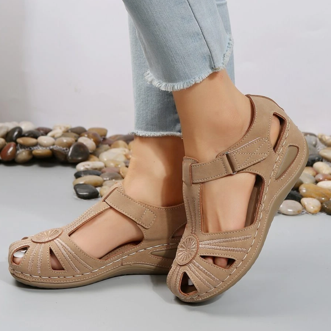 Airfleek Blossom Arch Support Wide Toe Box Closed Toe Sandals