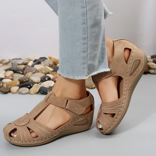 Airfleek Blossom Arch Support Wide Toe Box Closed Toe Sandals