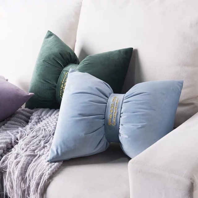 Lismali Home and Decor Silky Bow Throw Pillow