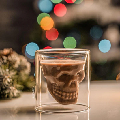 Lismali Home and Decor Skull Glasses Transparent Double Wall Glasses
