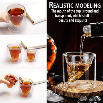 Lismali Home and Decor Skull Glasses Transparent Double Wall Glasses